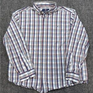 Vineyard Vines - XL, Blue Red Plaid Button Down Shirt, Cotton (A1/023)